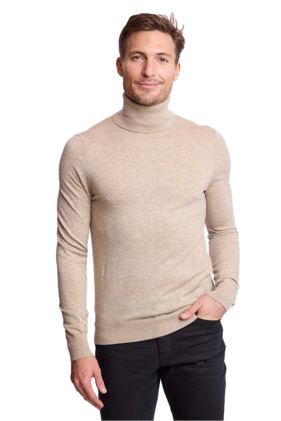 Fine Gauge Turtleneck - British Beige