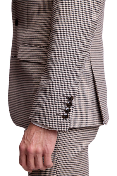 Ashton Peak Jacket - Slim - Dark Chocolate Beige Houndstooth