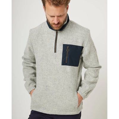 Zip Pocket Wool Fleece - Light Grey