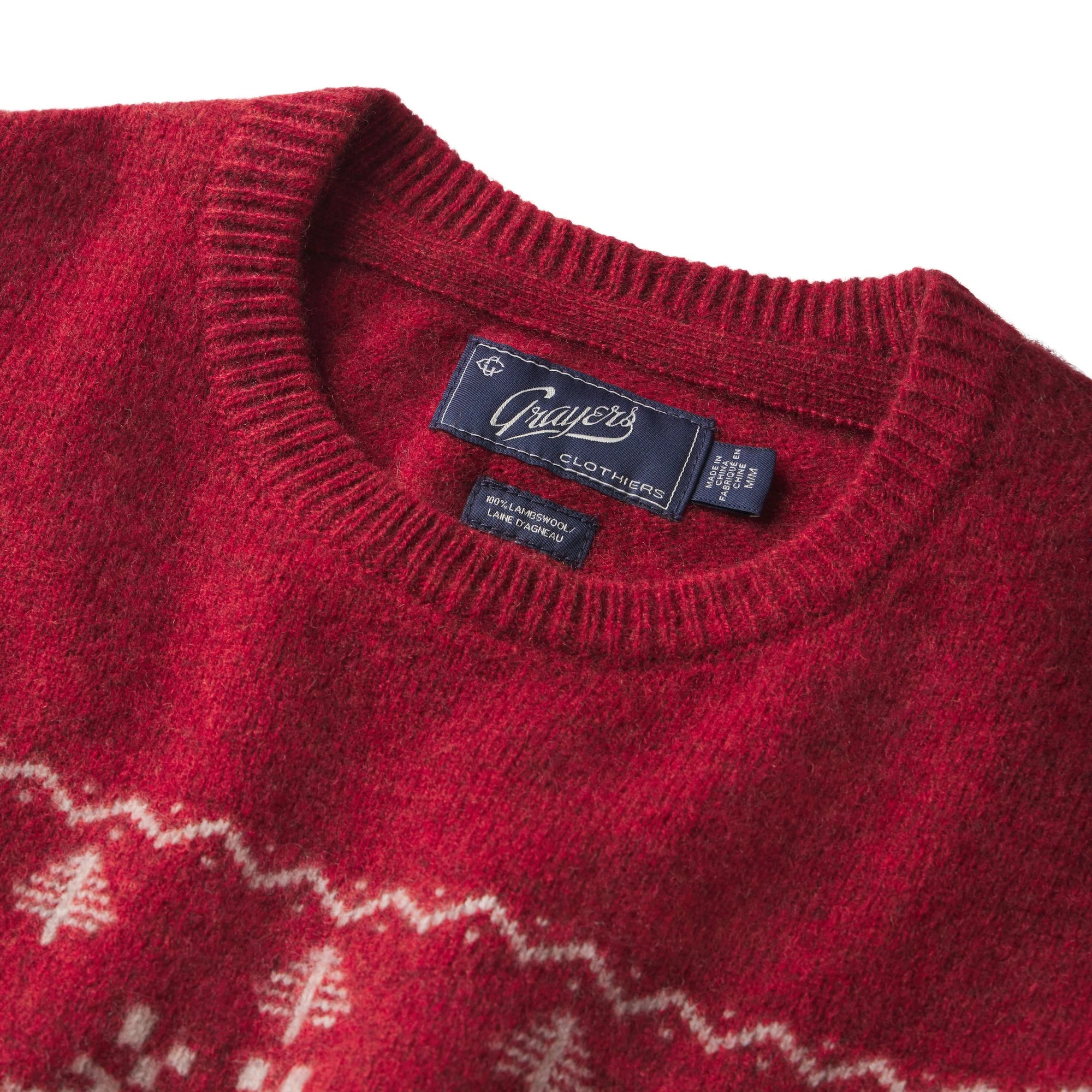 Reindeer Lambswool Sweater - Holiday Red
