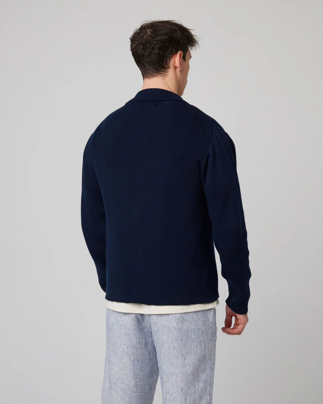 River Knitted Shacket - Navy