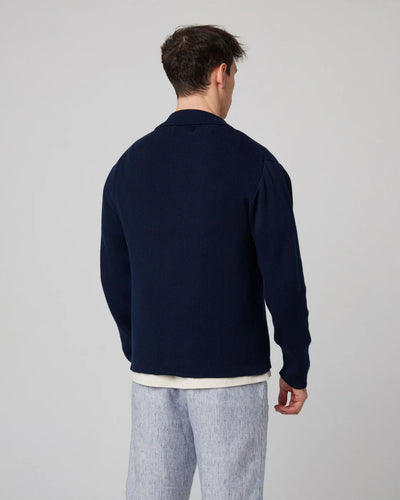 River Knitted Shacket - Navy