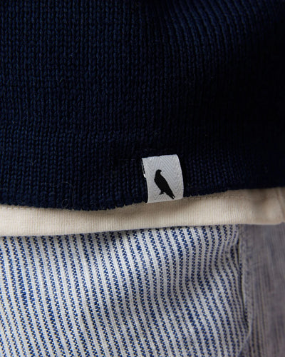 River Knitted Shacket - Navy