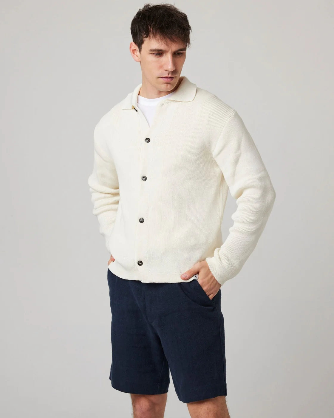 River Knitted Shacket - Cream