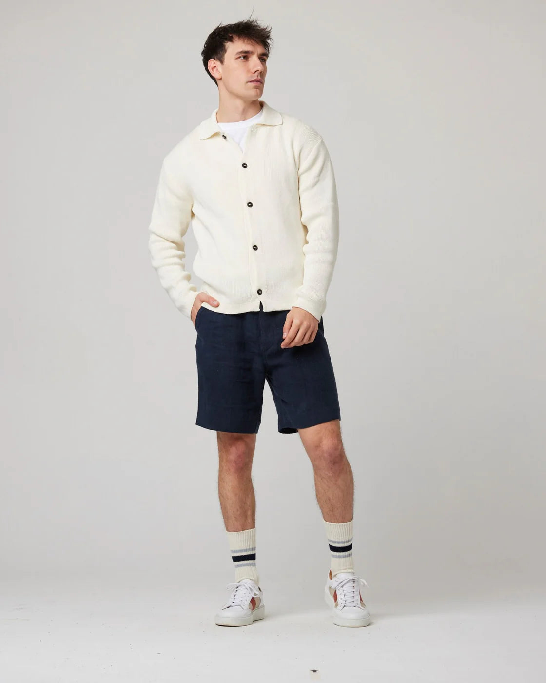 River Knitted Shacket - Cream