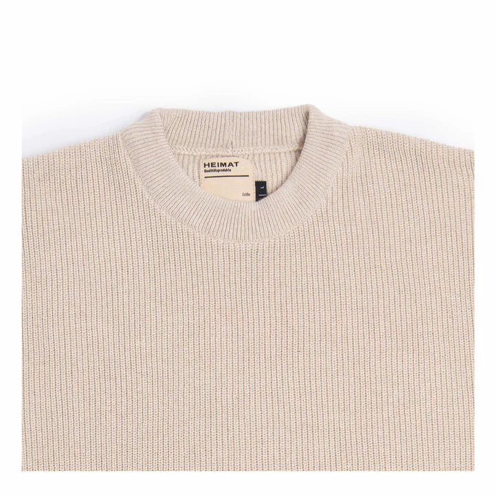 Cotton/Linen Crew Neck Sweater - Seashell
