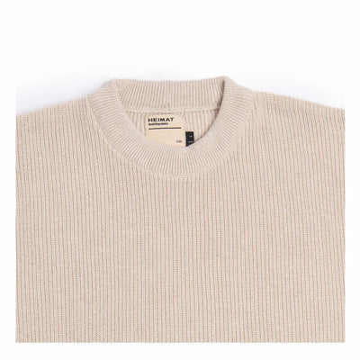 Cotton/Linen Crew Neck Sweater - Seashell