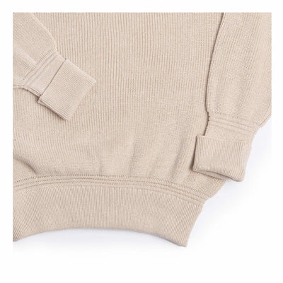 Cotton/Linen Crew Neck Sweater - Seashell