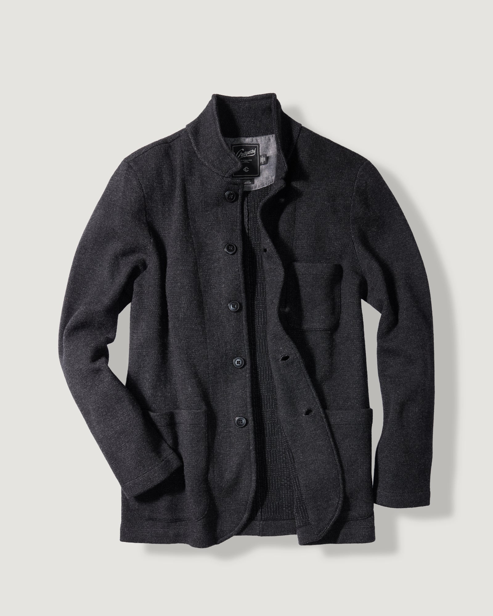 Nelson Knitted Lambswool Swacket -Charcoal