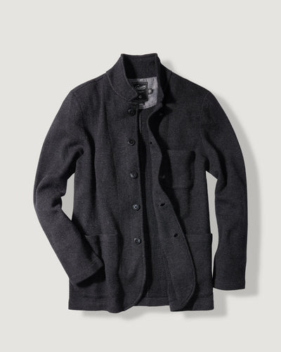 Nelson Knitted Lambswool Swacket -Charcoal