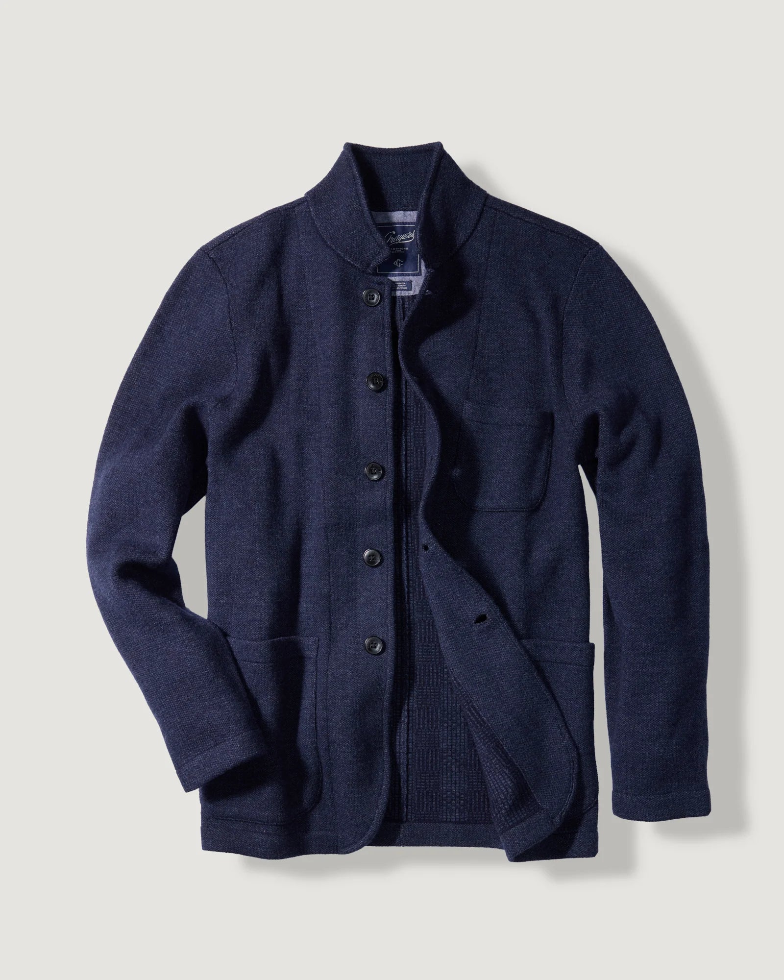 Nelson Knitted Lambswool Swacket - Navy