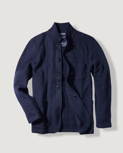 Nelson Knitted Lambswool Swacket - Navy