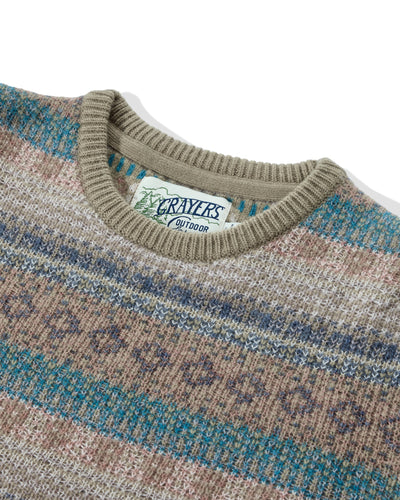 Sideout Fairisle Crew - Oatmeal Olive