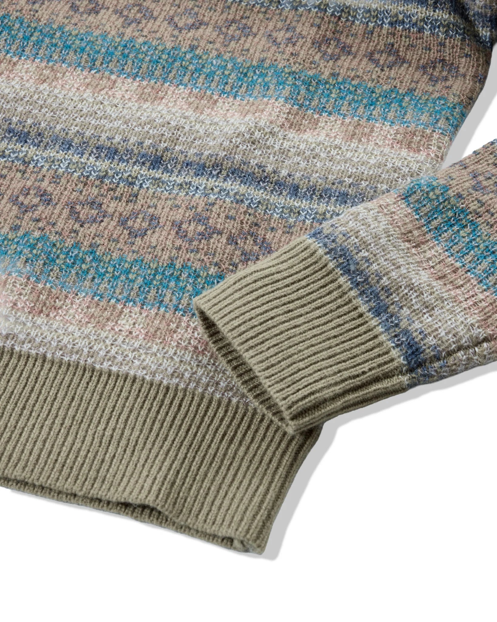 Sideout Fairisle Crew - Oatmeal Olive