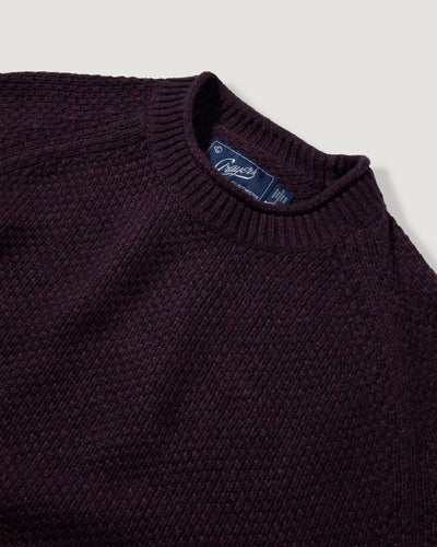 Crow's Foot Rollneck Sweater - Dark Raisin