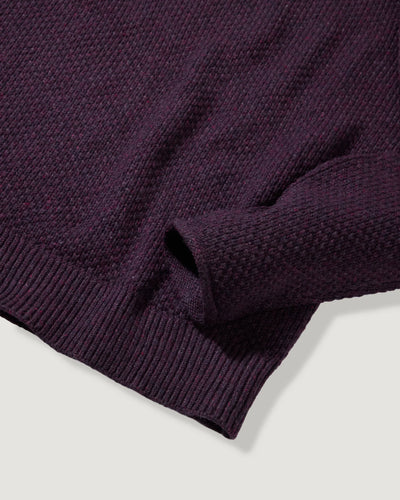 Crow's Foot Rollneck Sweater - Dark Raisin