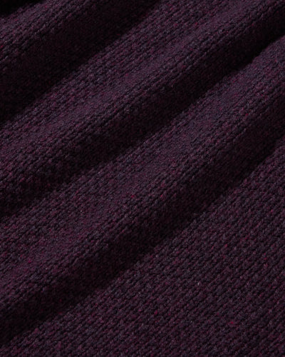 Crow's Foot Rollneck Sweater - Dark Raisin
