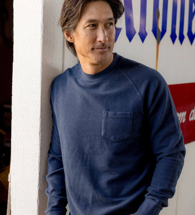 Dunlop Reverse Fleece Crew - Dark Blue