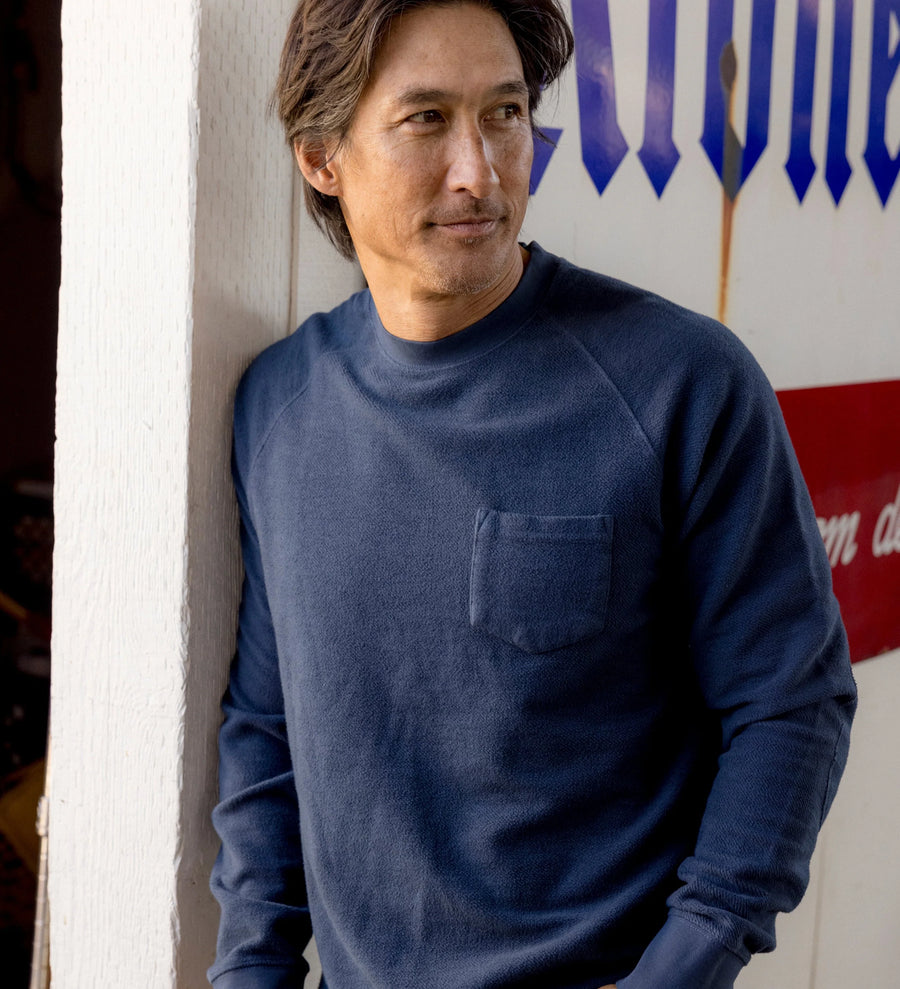 Dunlop Reverse Fleece Crew - Dark Blue