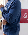 Dunlop Reverse Fleece Crew - Dark Blue