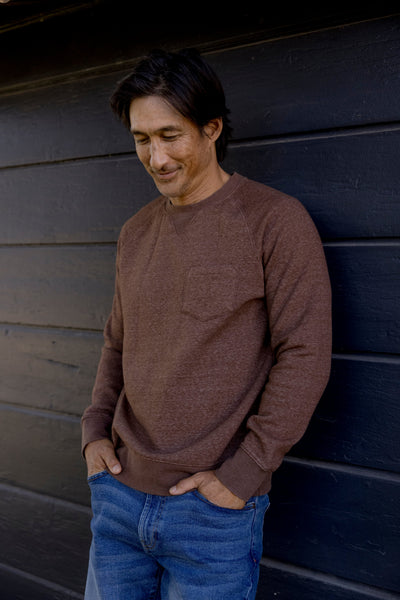 Nolan Marled Fleece Crew Neck - Brown Sugar