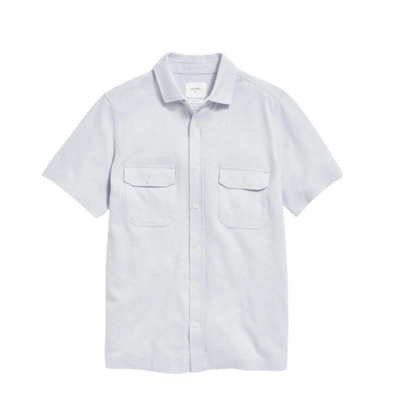 Hemp Cotton Knit Shirt- Short Sleeve- Pebble