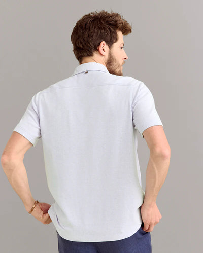 Hemp Cotton Knit Shirt- Short Sleeve- Pebble