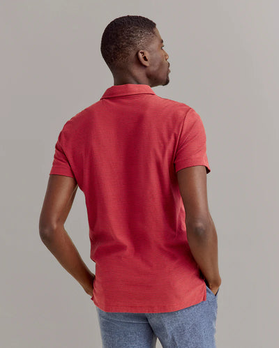 Pensacola Stripe Polo - Rosewood Mahogany