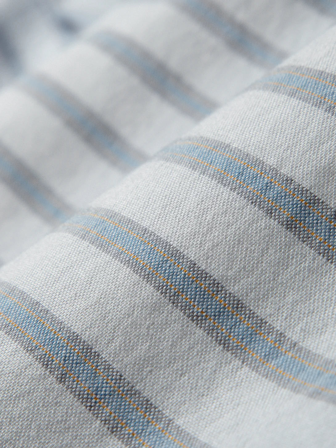 Fulton Short Sleeve Stripe Oxford Shirt - Bright White & Blue