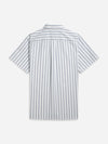 Fulton Short Sleeve Stripe Oxford Shirt - Bright White & Blue