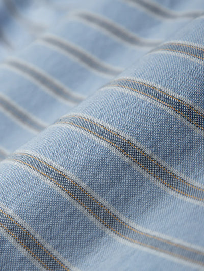 Fulton Short Sleeve Stripe Oxford Shirt - Lavender Blue
