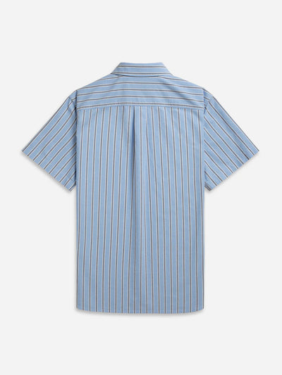 Fulton Short Sleeve Stripe Oxford Shirt - Lavender Blue