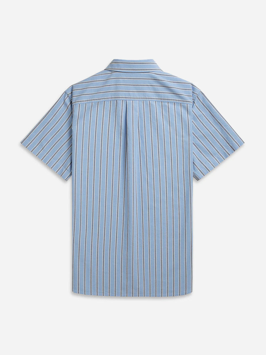 Fulton Short Sleeve Stripe Oxford Shirt - Lavender & Blue