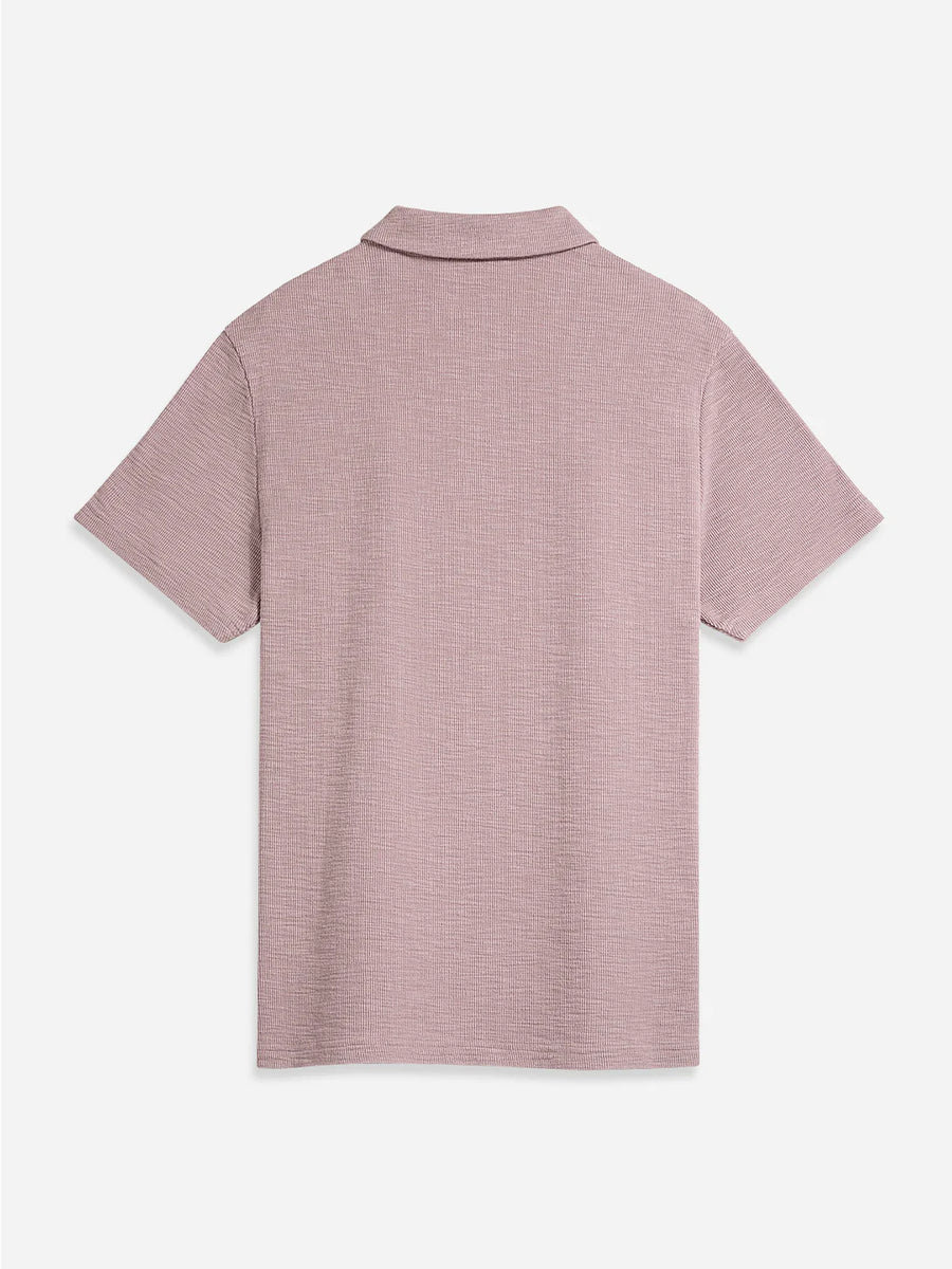 Bennett Slub Waffle Polo - Dusty Purple