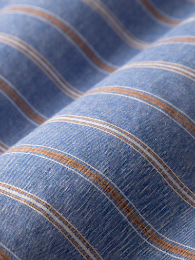 Fulton Stripe Shirt - True Blue & Copper