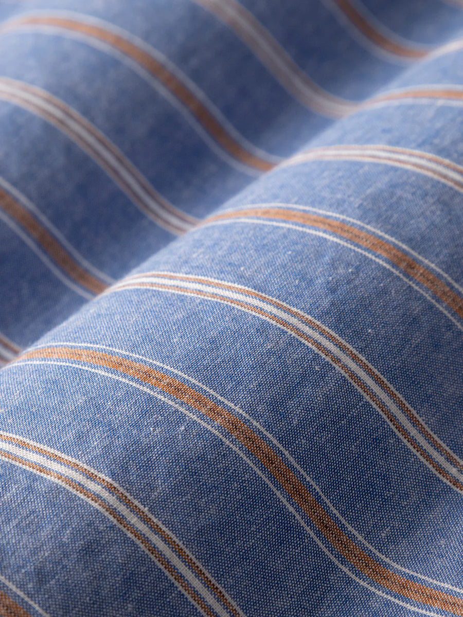 Fulton Stripe Shirt - True Blue & Copper