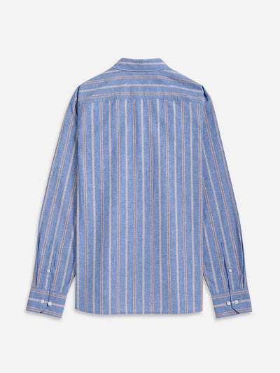 Fulton Stripe Shirt - True Blue & Copper