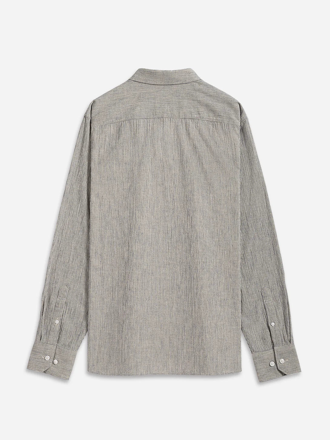 Fulton Pinstripe Shirt - Navy & Off White