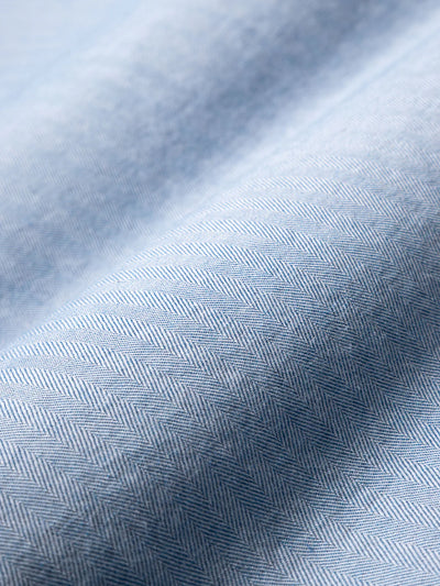 Adrian Heather Herringbone Shirt - Light Blue