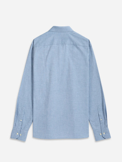 Adrian Heather Herringbone Shirt - Light Blue