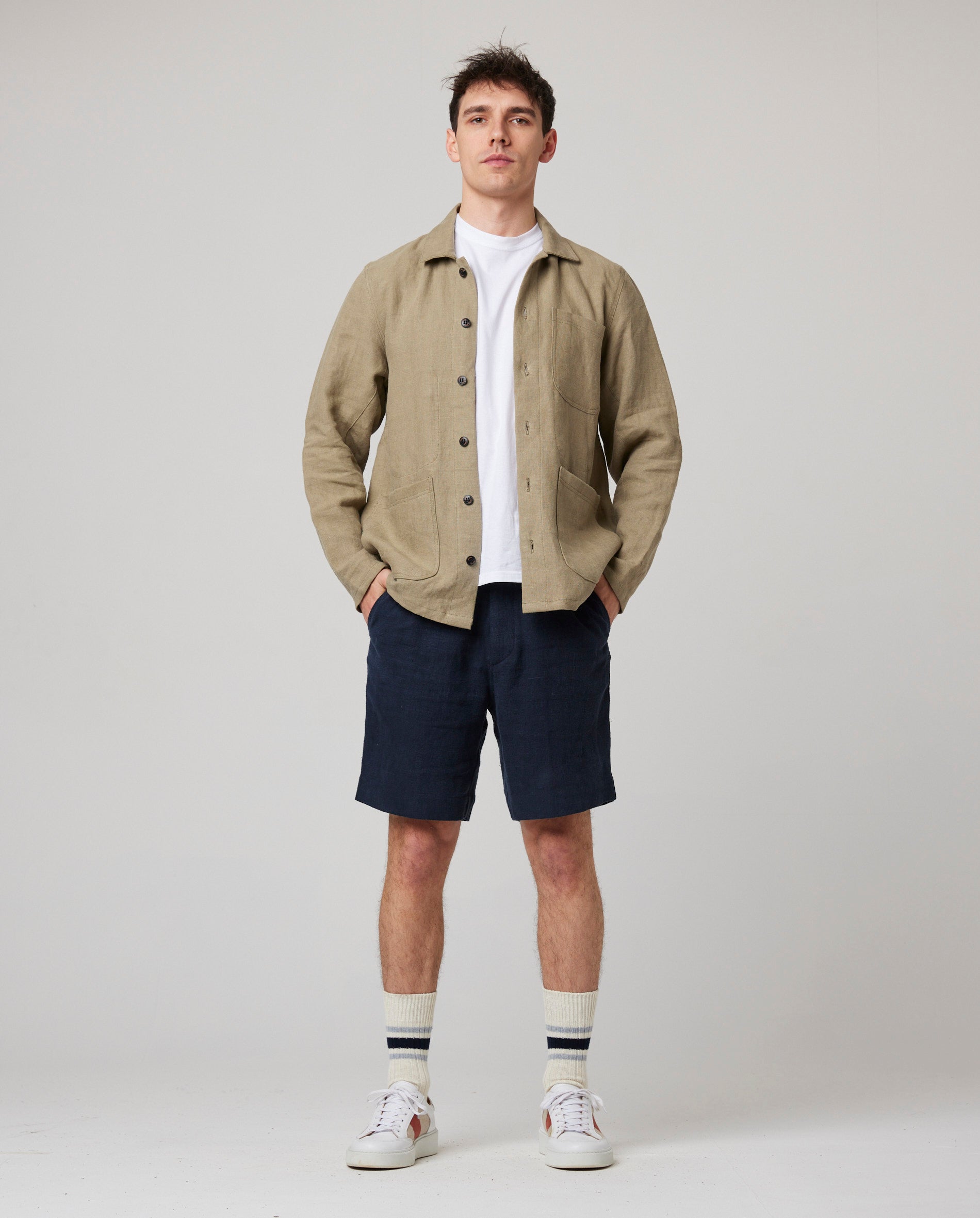 Windsor Linen Shacket - Sage