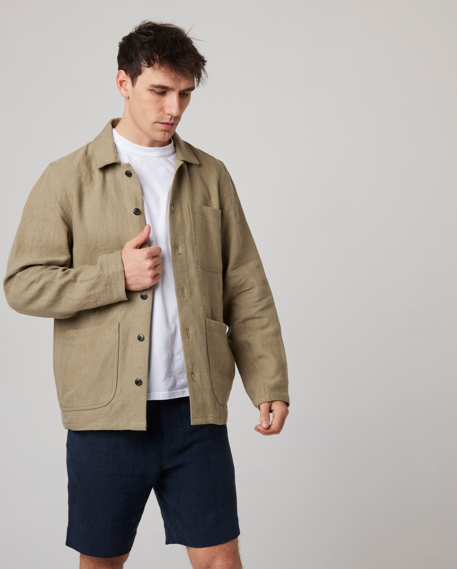 Windsor Linen Shacket - Sage