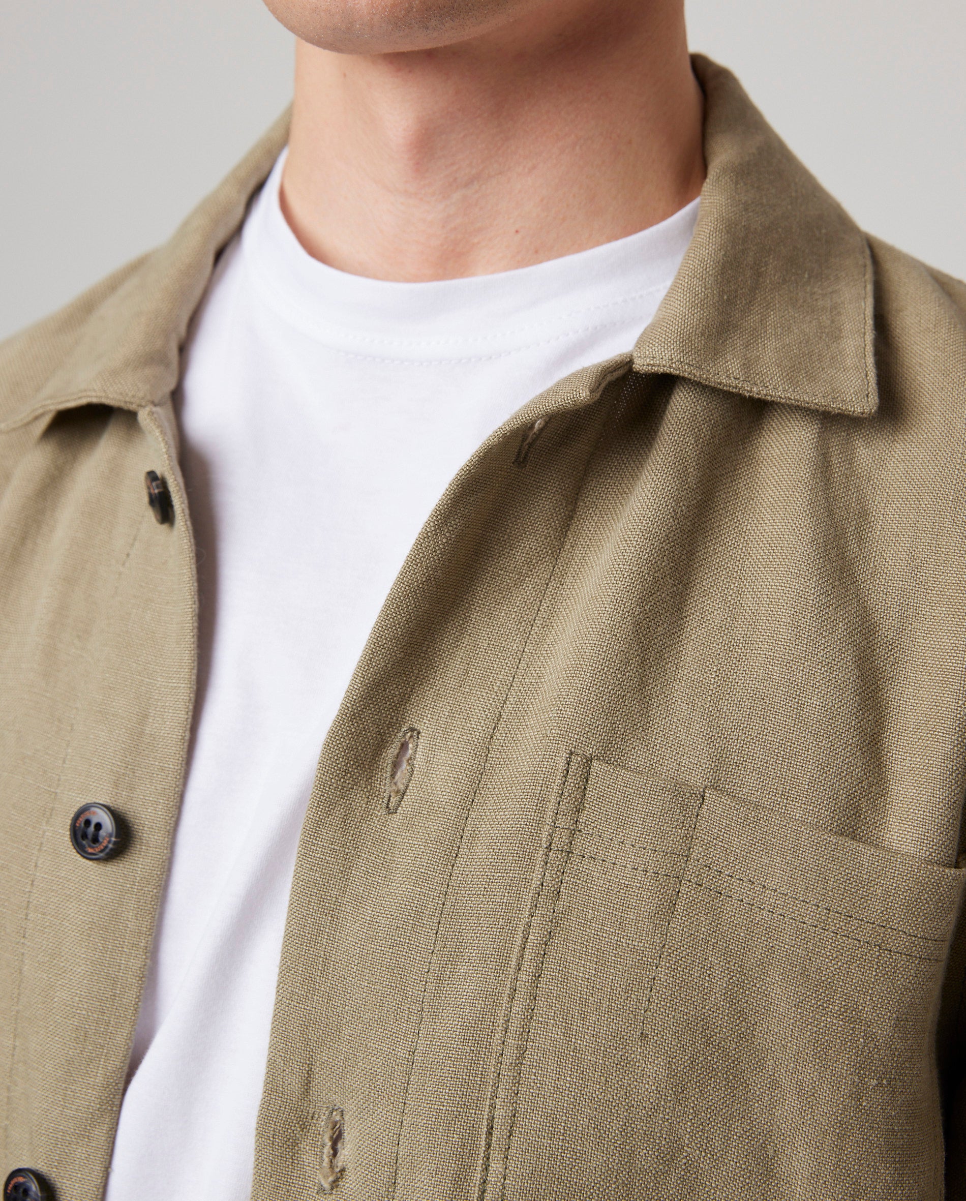 Windsor Linen Shacket - Sage