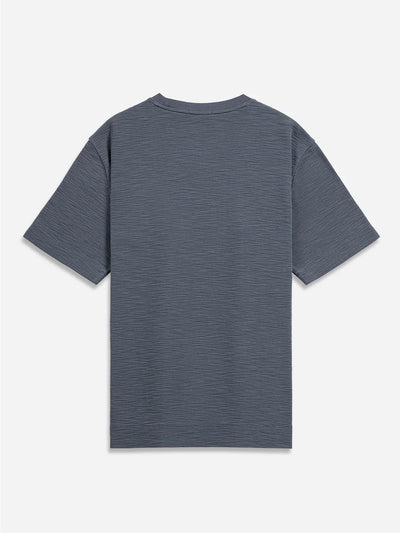 Baseile Slub Waffle Tee - Iron Blue