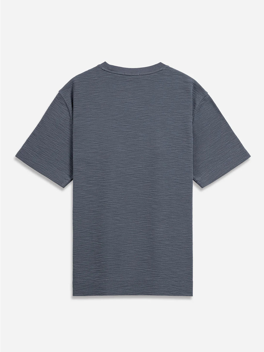 Baseile Slub Waffle Tee - Iron Blue
