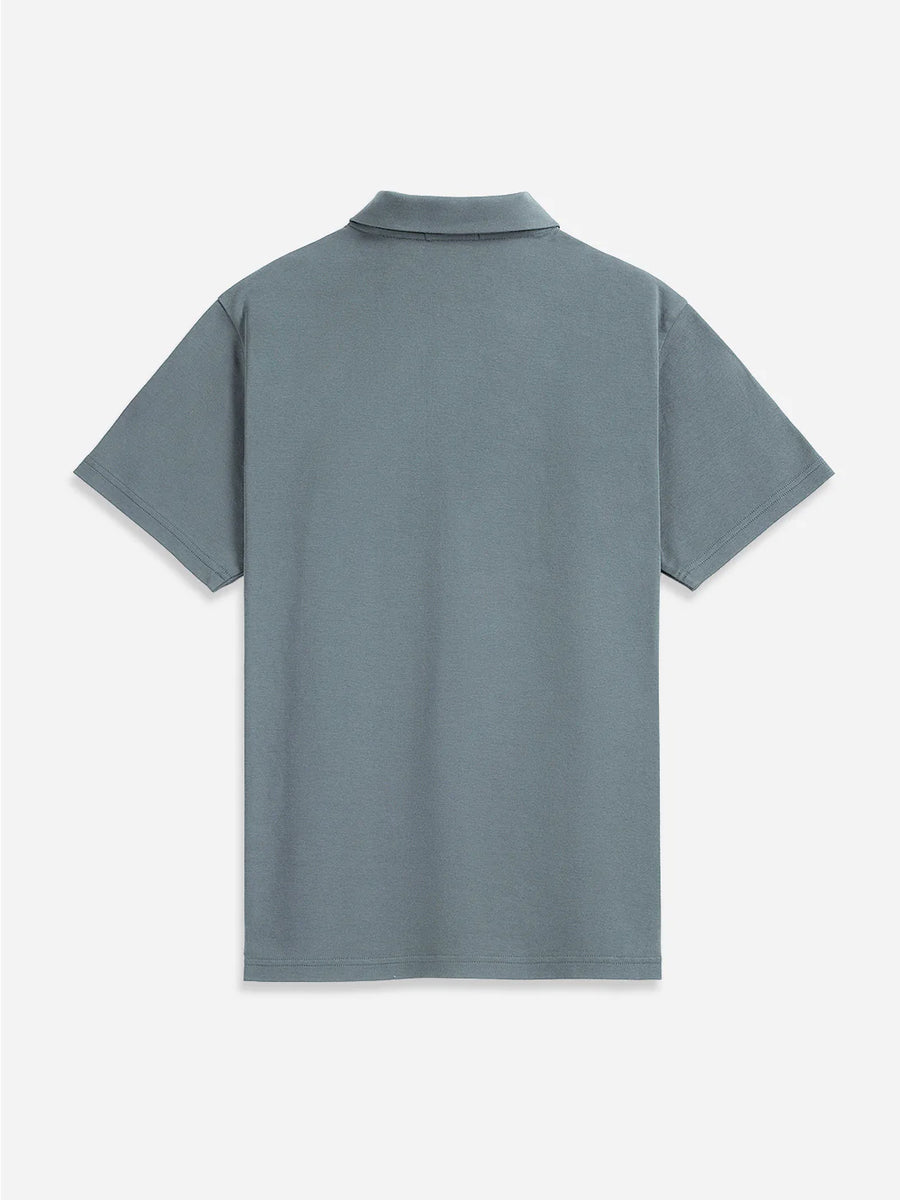 Bennett Interlock Polo - Steel Blue