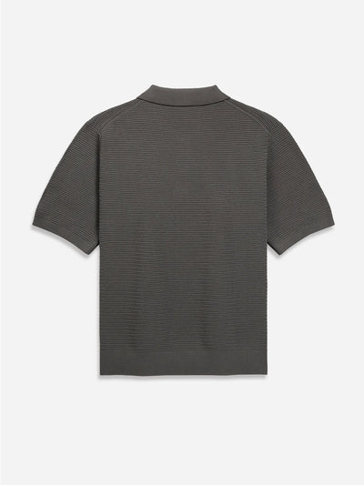 Lind Textured Sweater Polo - Grey