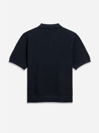 Lind Textured Sweater Polo - Navy
