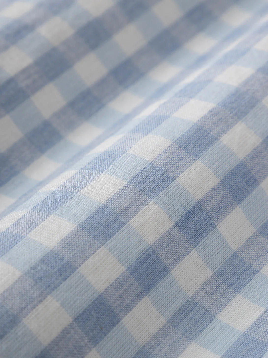 Adrian Gingham Check Shirt - Bright White & Light Blue