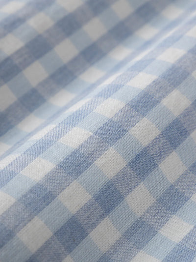Adrian Gingham Check Shirt - Bright White & Light Blue